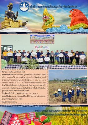 สำนักงานการท่องเที่ยวและกีฬาจังหวัดยโสธร เข้าร่วมกิจกรรมลงเคี่ยว เกี่ยวข้าว ปี 2563